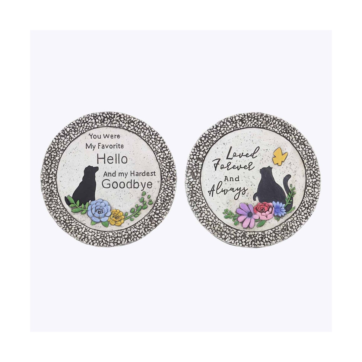 Cement Pet Memorial Stepping Stone 2 Ast
