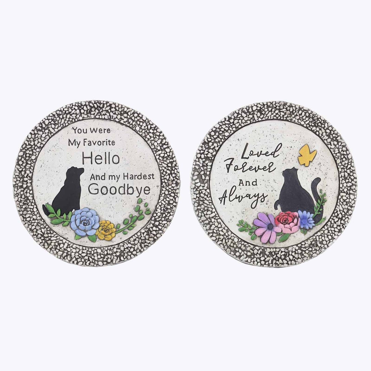 Cement Pet Memorial Stepping Stone 2 Ast