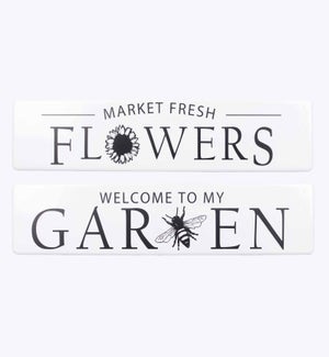 Enamel Garden Wall Sign, 2 Ast
