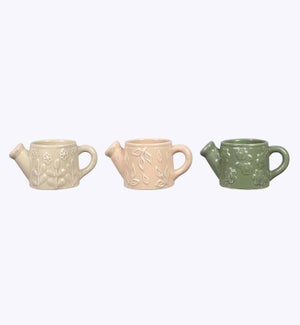 Ceramic Watering Can Planters w/ Drainage Hole 3 Ast