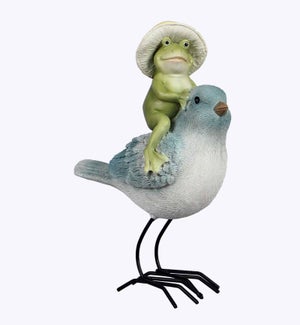 Resin Frog on Bird Tabletop