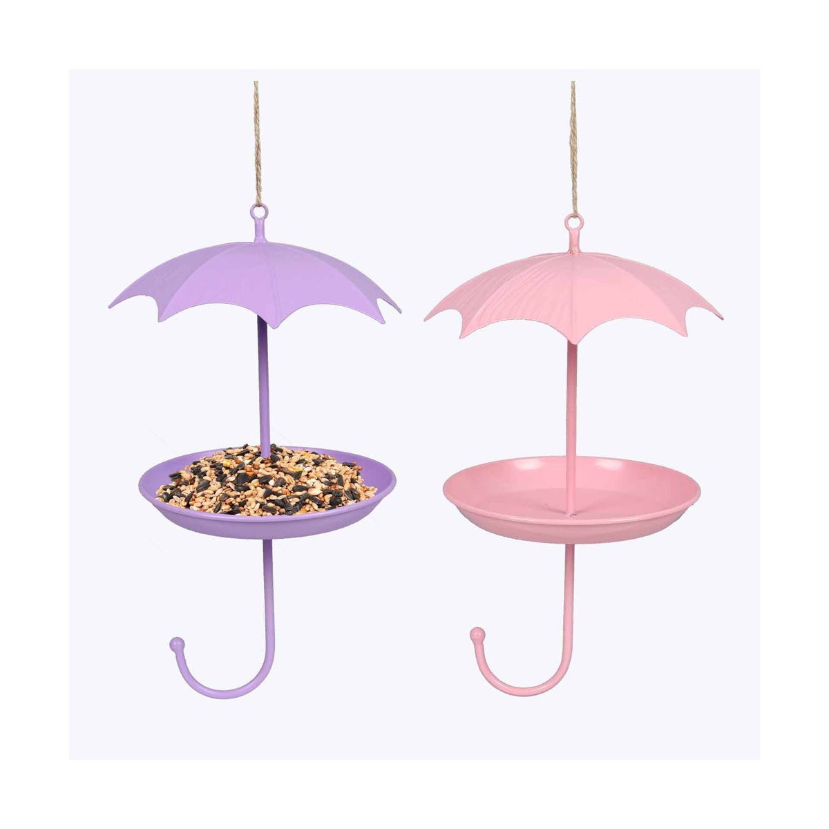 Metal Umbrella Bird Feeder 2 Ast