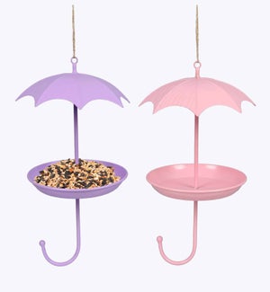Metal Umbrella Bird Feeder 2 Ast