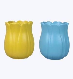 Ceramic Tulip Flower Pot, 2 Ast