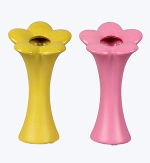 Ceramic Flower Shape Vase 2 Ast