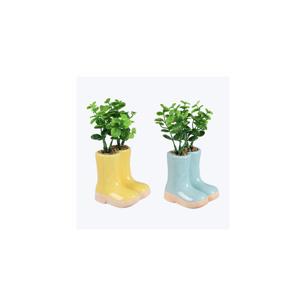 Ceramic Rain Boots Planter 2 Ast