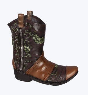 Resin Cowboy Boot Planter