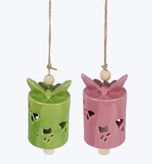 Ceramic Butterfly Wind Bell, 2 Ast