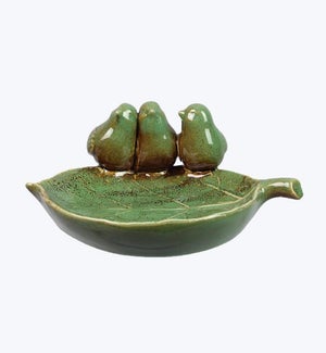 Ceramic Leaf Bird Feeder