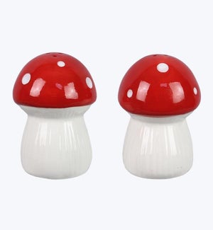 Ceramic Mushroom Salt and Pepper 2/Set