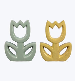 Ceramic Tulip Tabletop Decor, 2 Ast