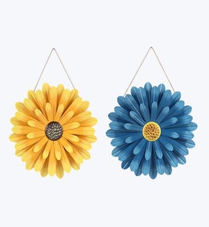 Metal Flower Wall Decor, 2 Ast