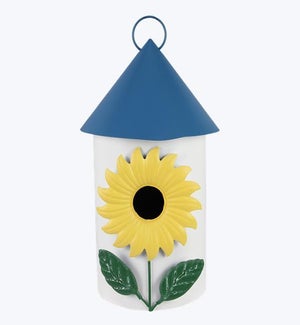 Metal Bird House with Daisy Entrance