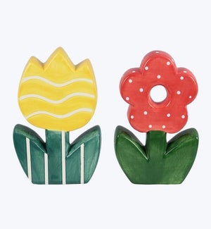 Ceramic Flower Decor, 2 Ast