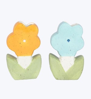Ceramic Daisy Vase, 2 Ast