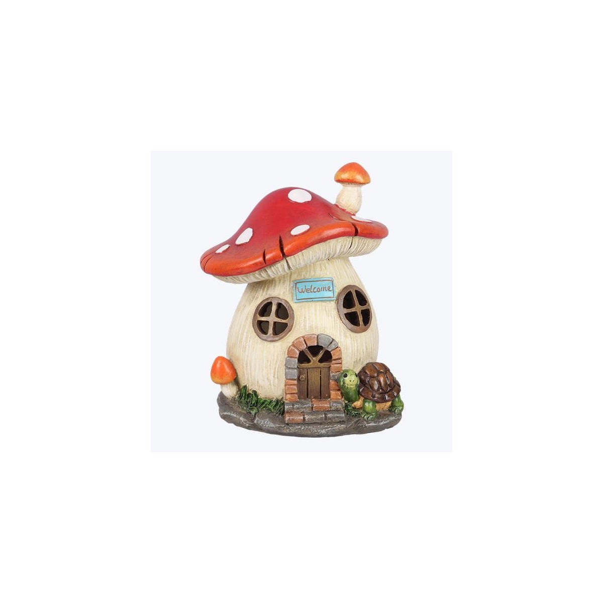 Resin Solar LED Light Mushroom House