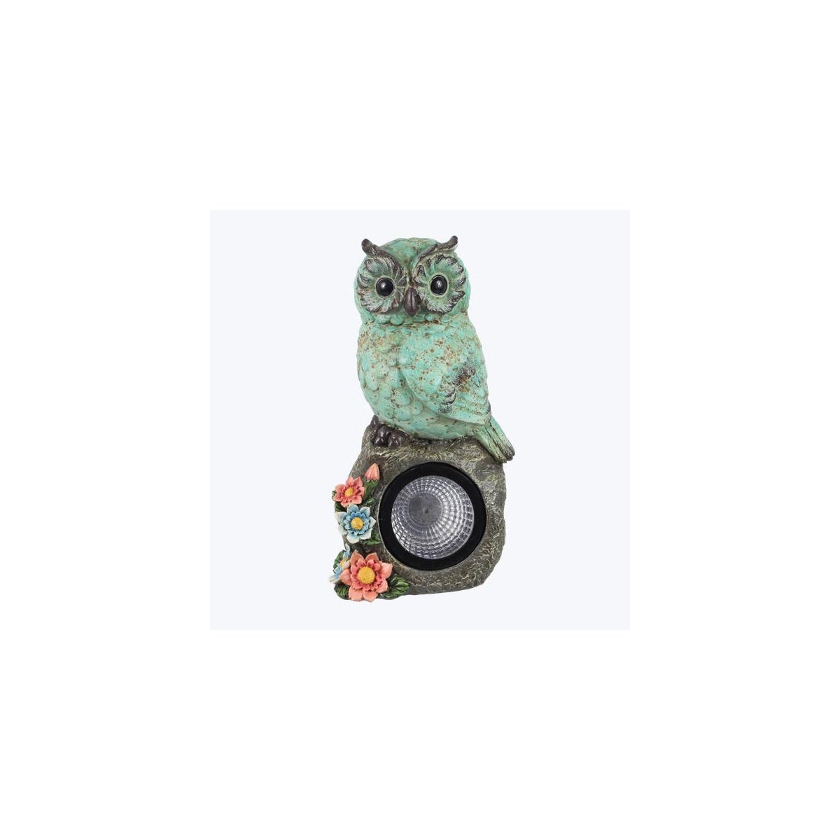 Resin Antique Solar LED Light Owl