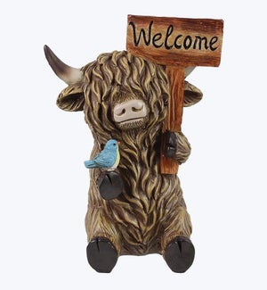 Resin Welcome Highland Cow