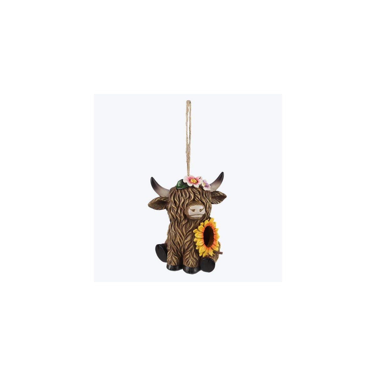 Resin Highland Cow Bird House