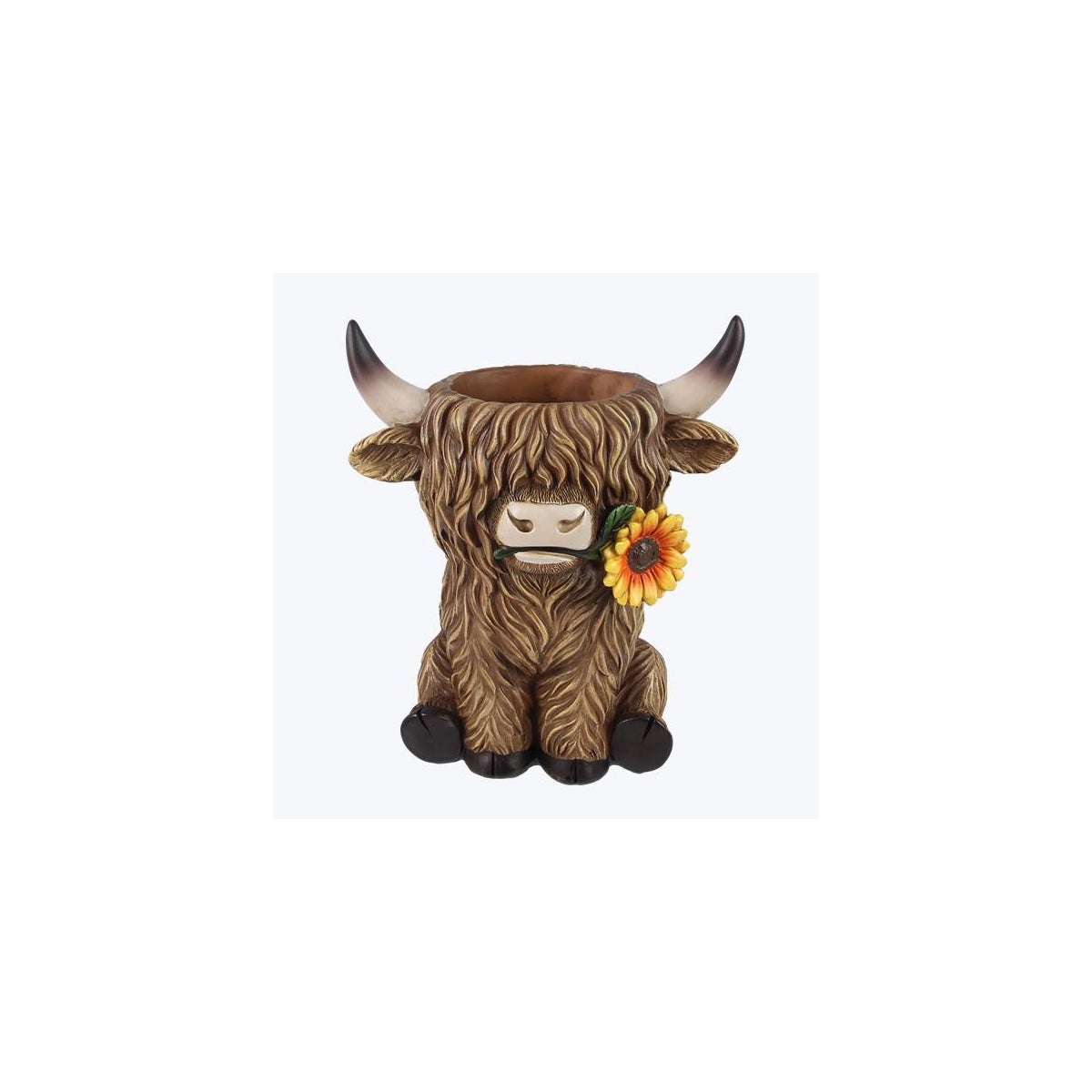 Resin Highland Cow Planter