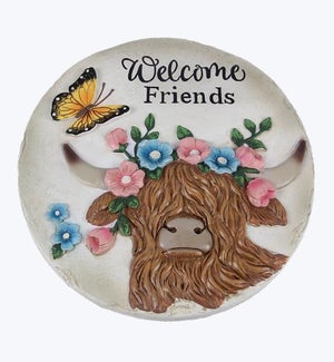 Cement Highland Cow Stepping Stone