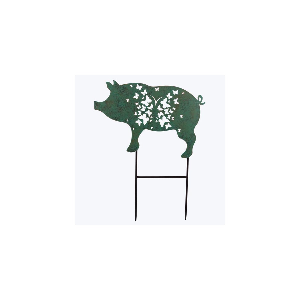 Metal Laser Cut Pig Garden Stake