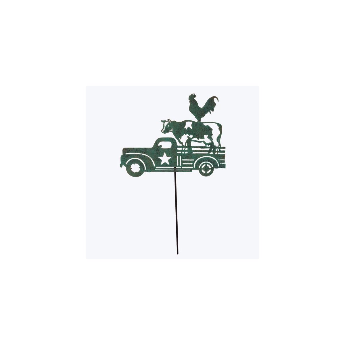 Metal Laser Cut Farm Truck Garden Stake