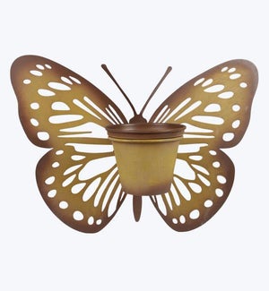 Metal Butterfly Wall Art with Planter