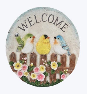 Cement Bird Welcome Stepping Stone
