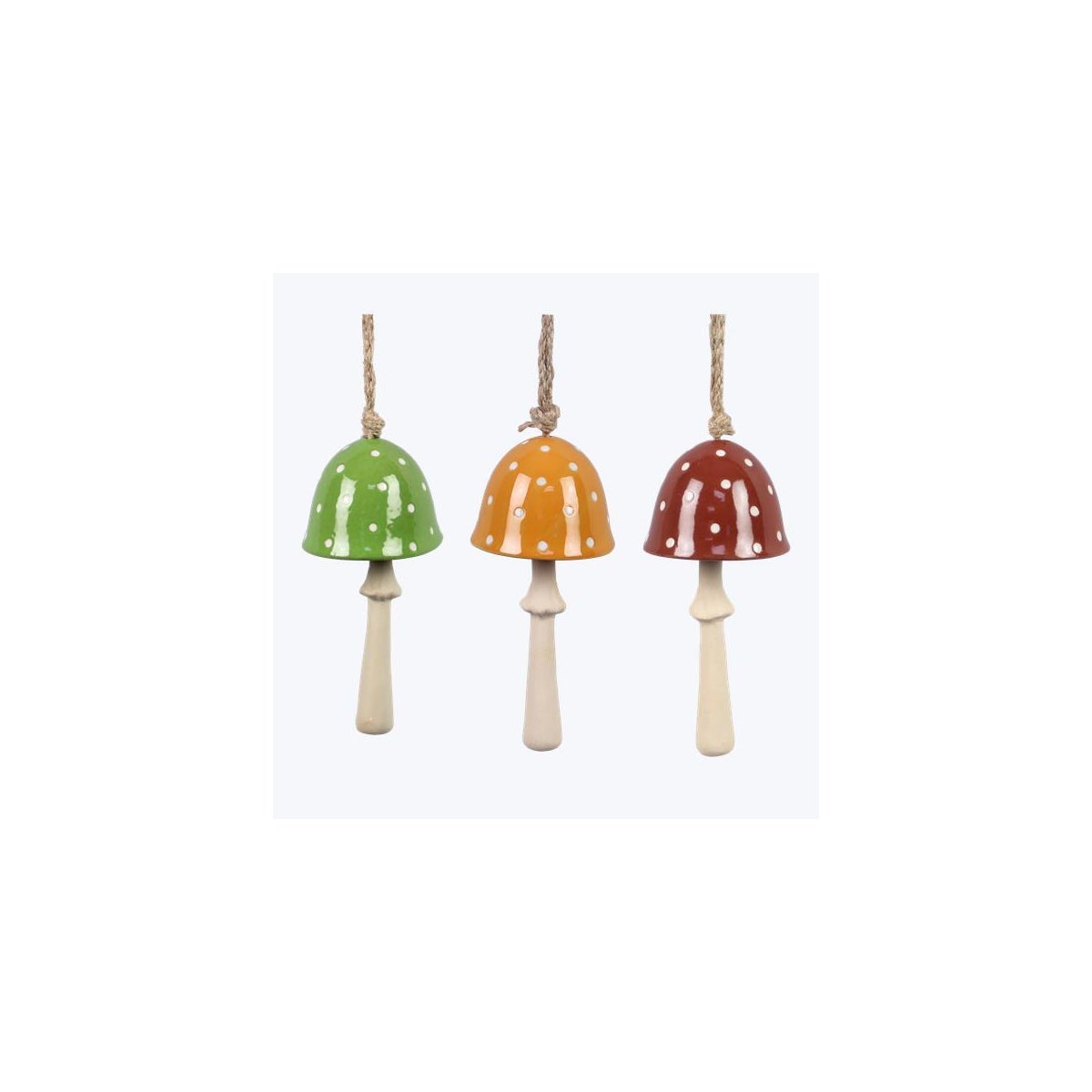 Stoneware Mini Mushroom Wind Bell,3 Ast