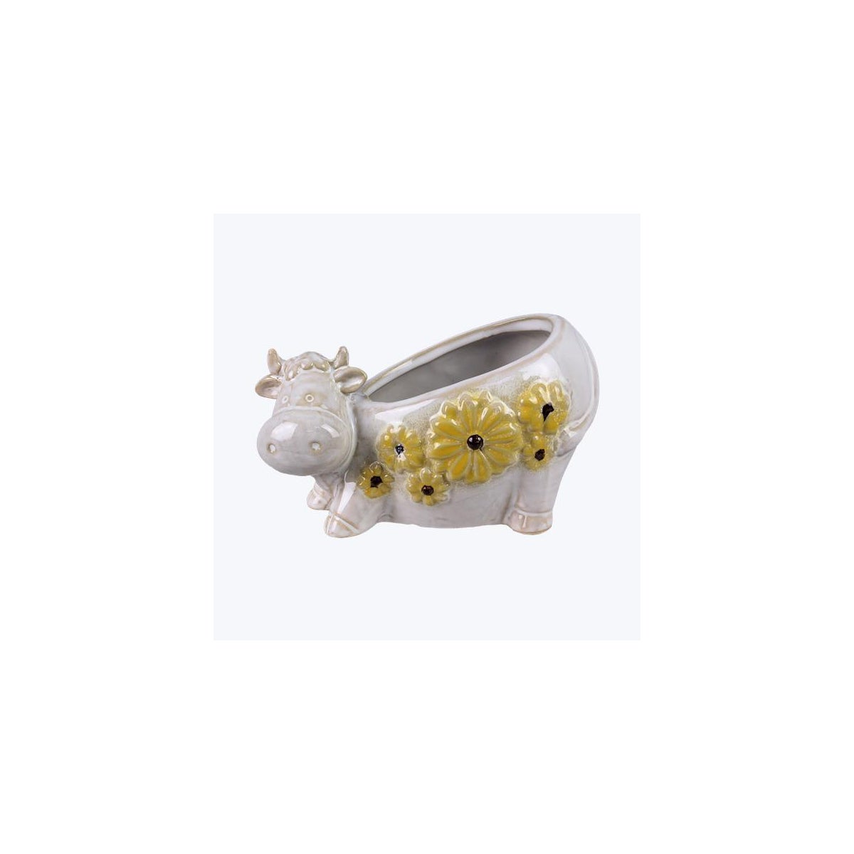 Stoneware Cow Planter