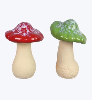 Stoneware Mushroom Tabletop Decor - Medium, 2 Ast