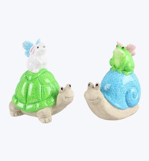 Ceramic Whimsical Garden Animals, 2 Ast