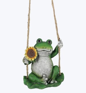 Resin Frog on Swing