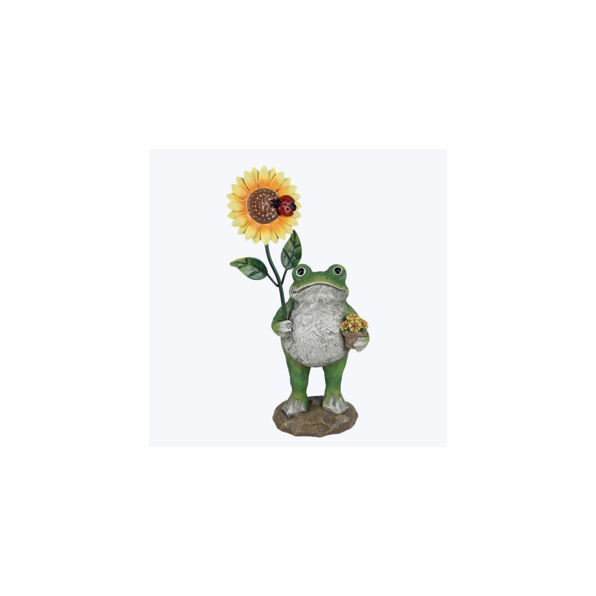 Resin Tabletop Frog with Flower