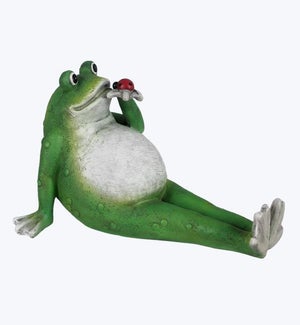 Resin Tabletop Frog with Friend Figurine