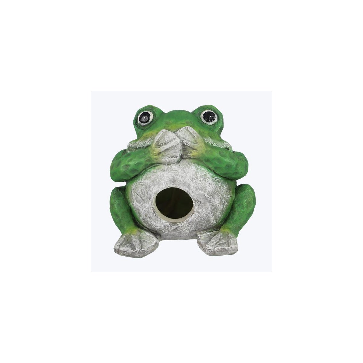 Resin Speak no Evil Frog Shaped Bird House