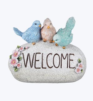 Resin Bird Welcome Rock