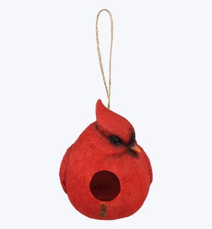 Resin Cardinal Shaped Bird House