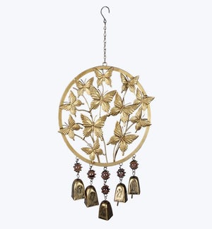 Metal Golden Butterfly Windchime