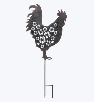 Metal Chicken Garden Stake