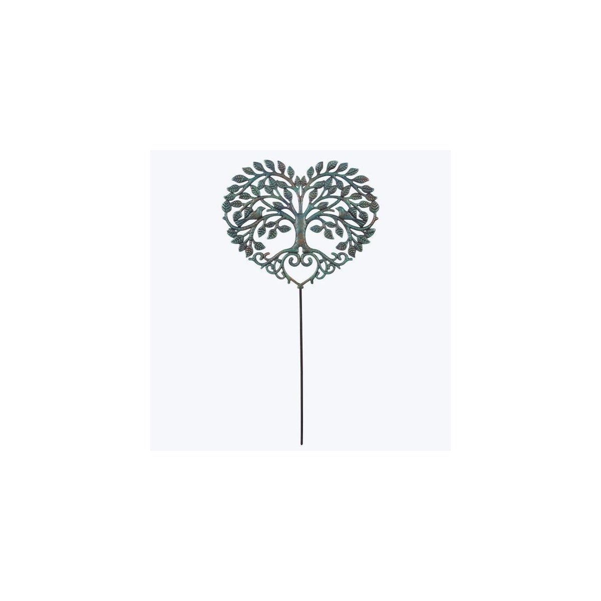 Metal Heart Shape Family Tree Garden Stake