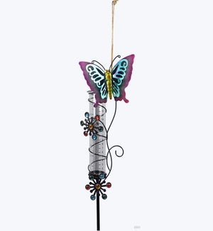 Metal Butterfly Rain Gauge Garden Stake