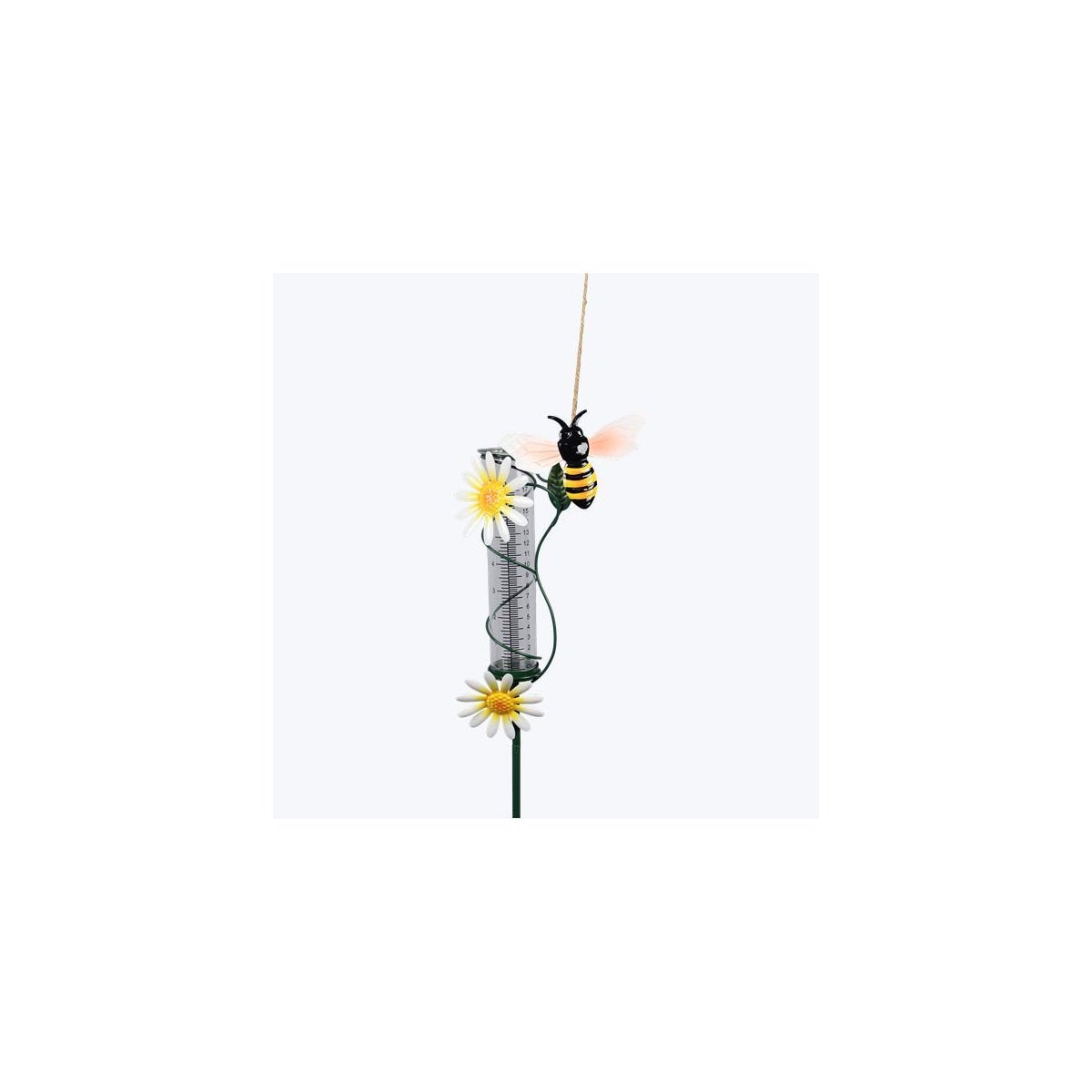 Metal Bee Rain Gauge Garden Stake