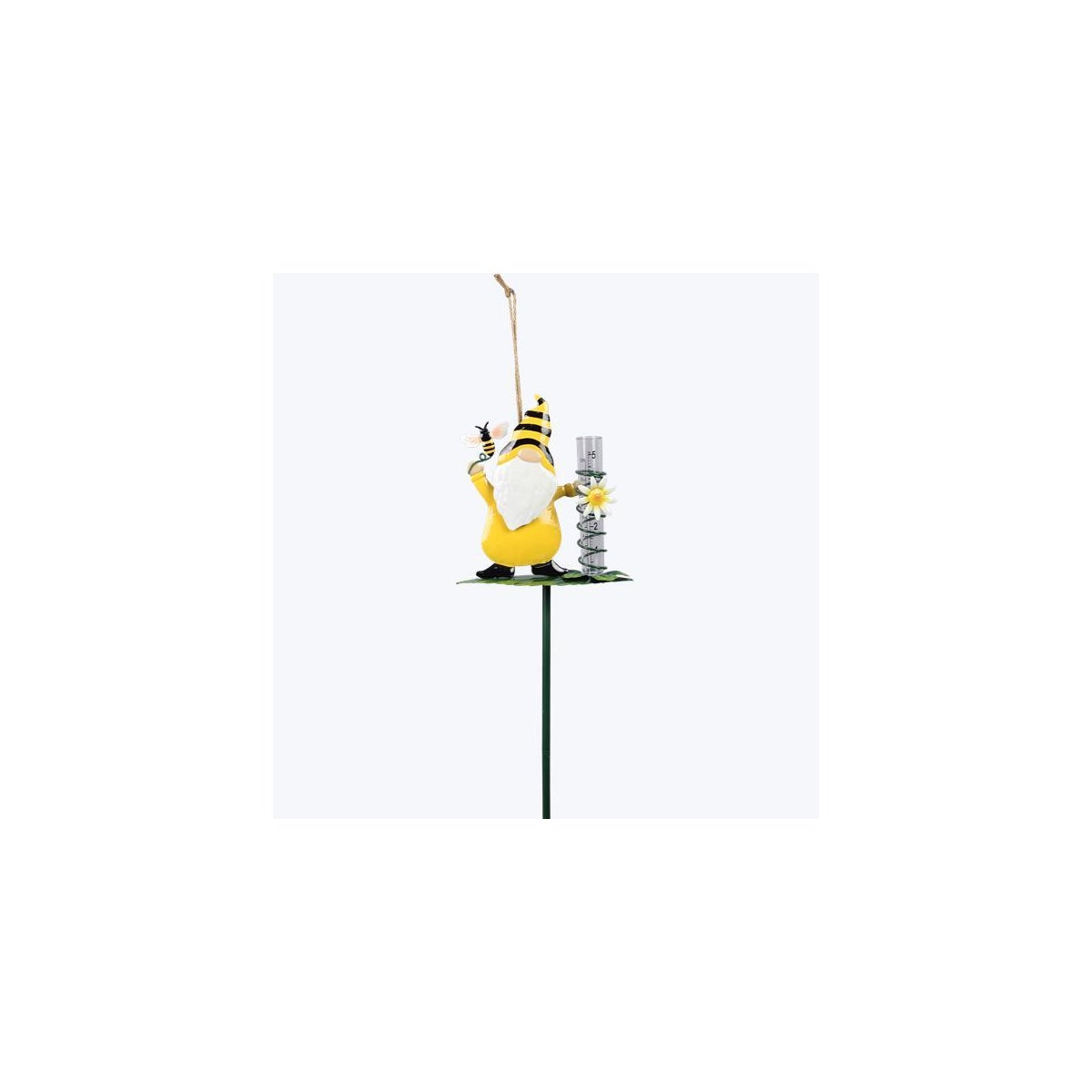 Metal Gnome Rain Gauge Garden Stake