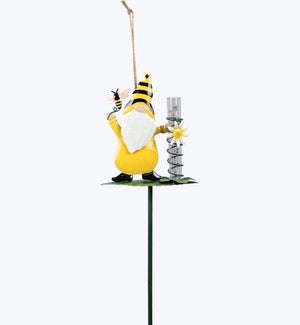 Metal Gnome Rain Gauge Garden Stake