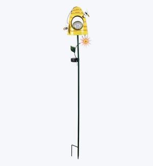 Metal Bee Hive Solar LED Garden Stake