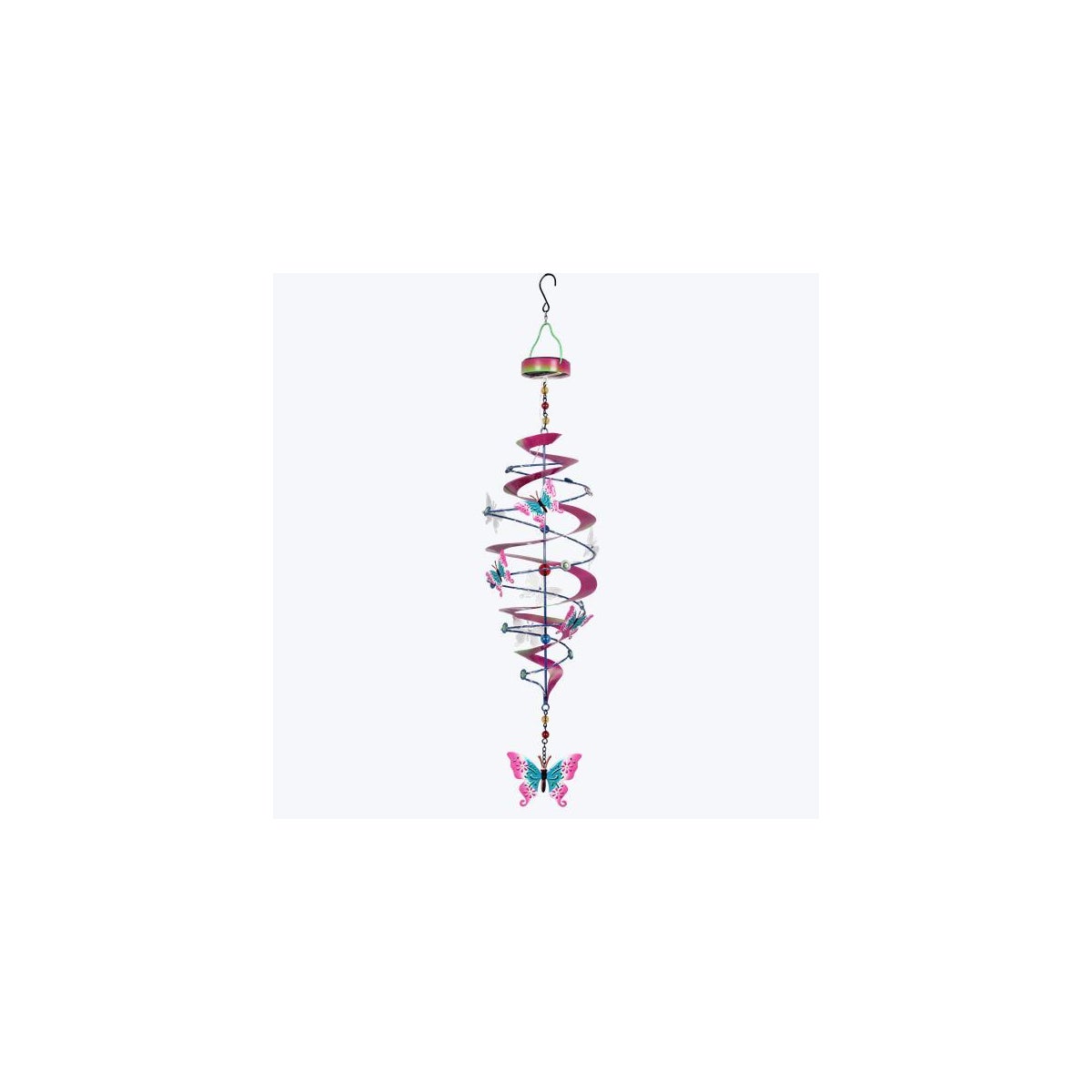 Metal Butterfly Wind Chime with Solar LED Light