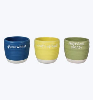Mini Ceramic Planter 3 Ast