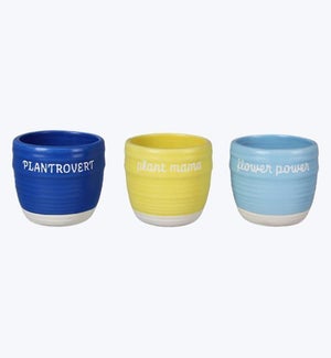 Mini Ceramic Planter 3 Ast